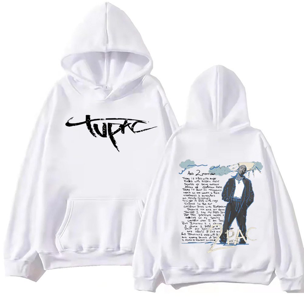 Tupac Shakur 2pac Hoodie Harajuku Hip Hop Pullover Tops Swe