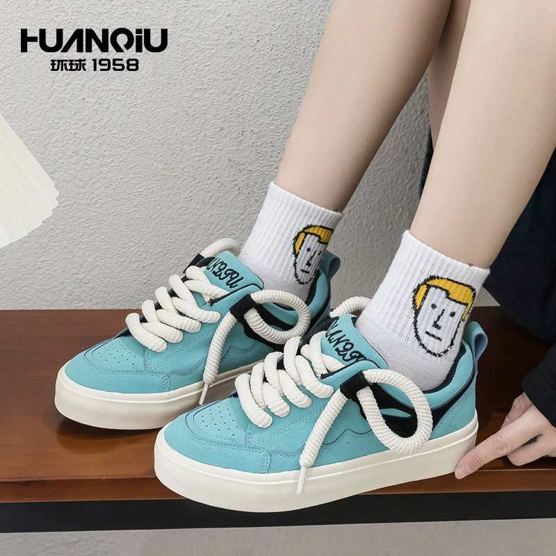 环球 Universal shoelaces for leisure, white shoes, 2025 years, trend of season, Korean style