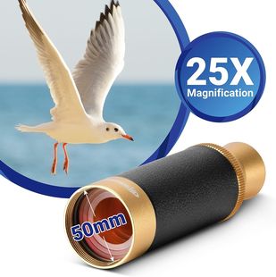 Single-Hole Pirate Telescopic 25X50 Portable Miniature Monocular Telescope Caribbean Retro High-Definition High-Power Telescope
