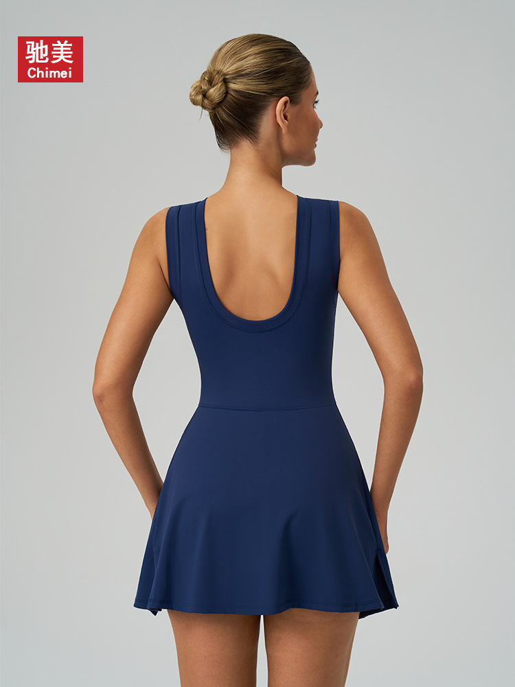 Transfronterizos falsos dos piezas anti-luz ropa deportiva apretada delgada acondicionamiento físico casual belleza de espalda yoga falda de tenis 8793