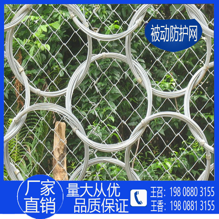 昆明RXI环形被动边坡防护网拦石护坡网 RX柔性钢丝绳边坡防护网