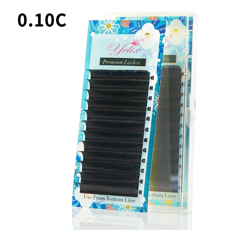 Fábrica de pestañas europeas y estadounidenses transfronterizas vello blando denso natural rollo único denso mate vello redondo injerto falso pestañas al por mayor