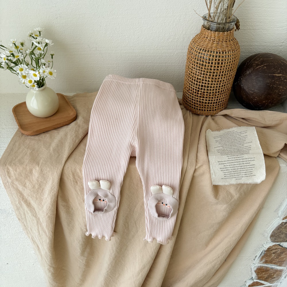 2024 primavera y otoño nuevo estilo ins versión coreana de un tipo de bebé bebé dulce y lindo 0-3 años de edad leggings elásticos exteriores 1