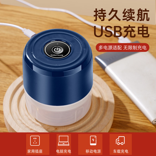 多功能绞蒜器迷你蒜泥机家用电动捣蒜器压蒜器婴儿辅食料理机跨境