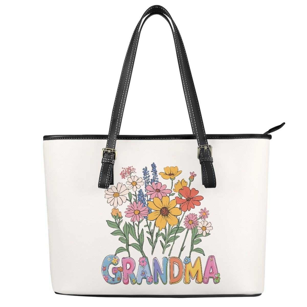 Capacious polyurethane shopping bag with zipper for mother's day