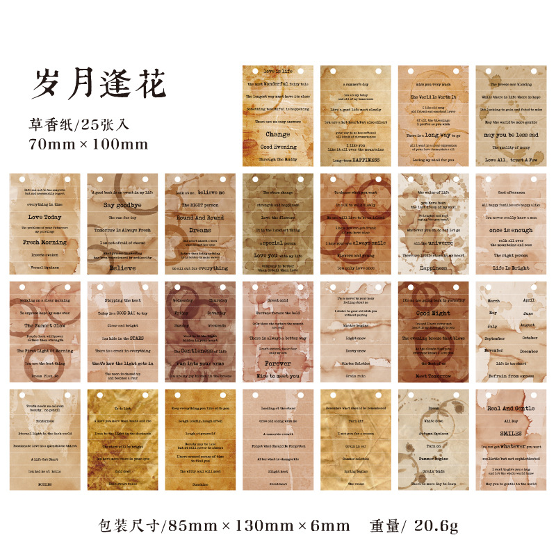 Libro de papel de material de decoración de diario en inglés de Serie 100 piezas Libro de papel transfronterizo Mo material continúa escribiendo humano