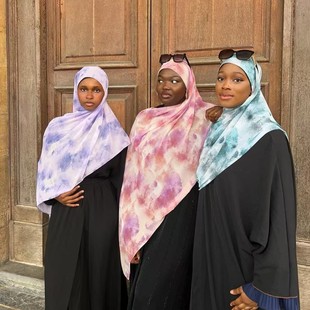 Cross-border Foreign Trade New Satin Satin Imitation Silk Satin Silky Chiffon Hui Scarf Ethnic Headscarf