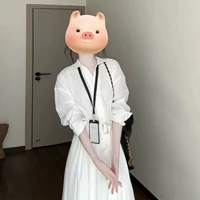 Осенняя белая рубашка-платье, облегающий корсет, длинная юбка, французский стиль