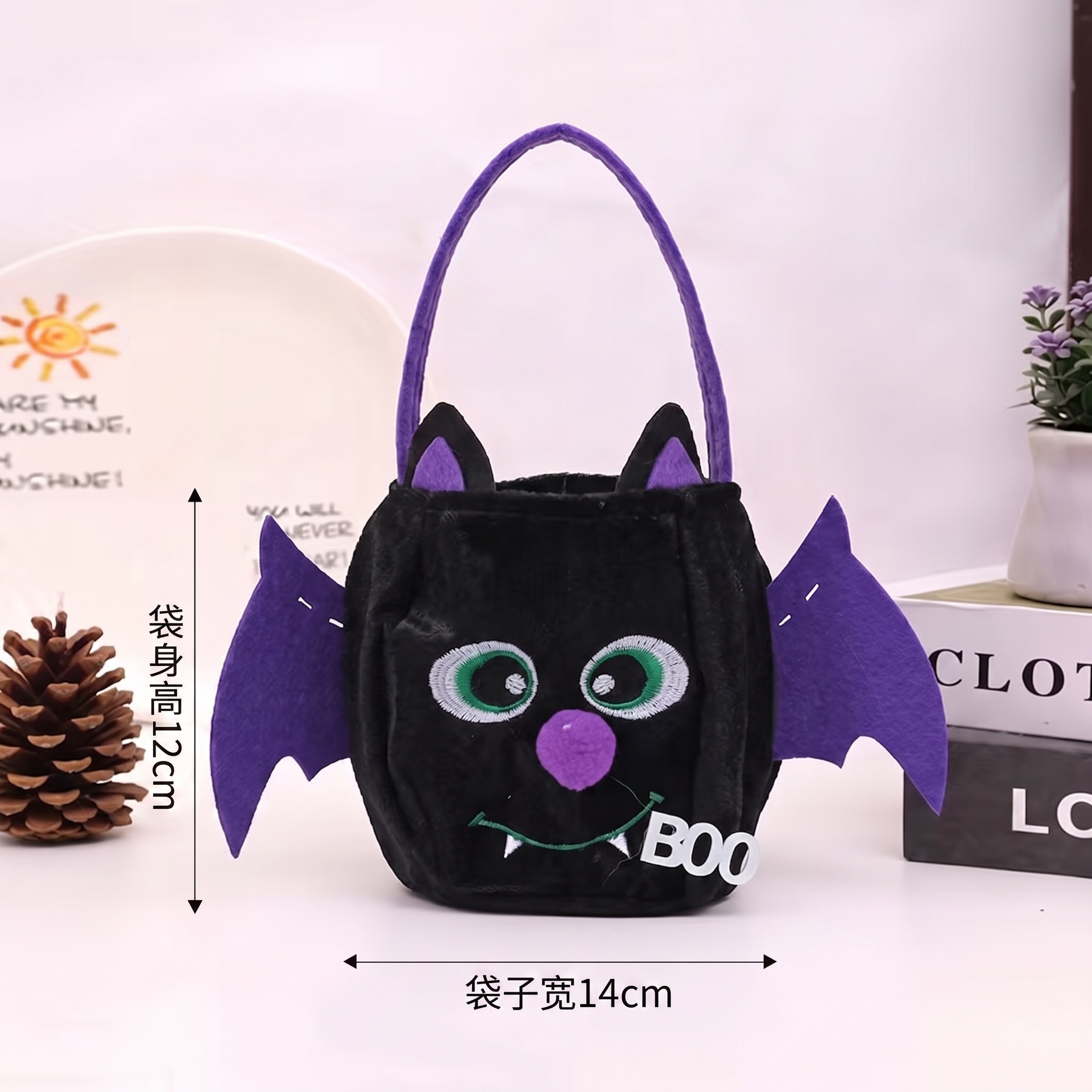 Bolsas de dulces de Halloween transfronterizas bolsas de terciopelo bolsas de regalo portátiles para niños atmósfera del festival de fantasmas accesorios al aire libre image 11