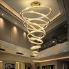 Ceiling lamp for country house for living room, rotating crystal pendant suitable for stairs, light luxury style