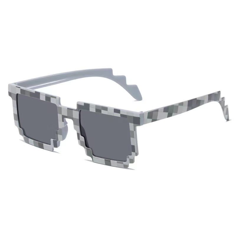 Glasses de mosaico cuadrado, personalidad de píxeles de dos dimensiones, gafas de sol divertidas, gafas de sol de mosaico de doble fila. image 43