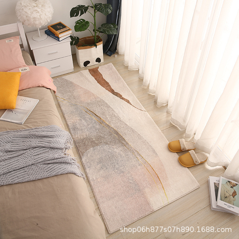 Alfombra de noche dormitorio simple estilo ins habitación de cama completa estera de piso de noche engrosada habitación de la muchacha alfombra de la ventana de la Bahía