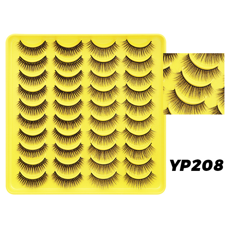 Dingsen pestañas postizas transfronterizas de múltiples capas de tres D estéreo 20 pares de pestañas cruzadas pestañas rizador
