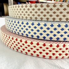 涤棉提花织带波点提花带软织带帆布袋肩带简约纯色提花双面提花带