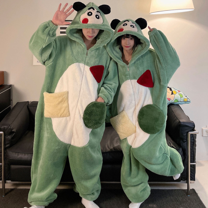 2025 nueva pareja unida hombre pijama de invierno peluche extraño lindo dibujos animados chica ropa de casa conjunto