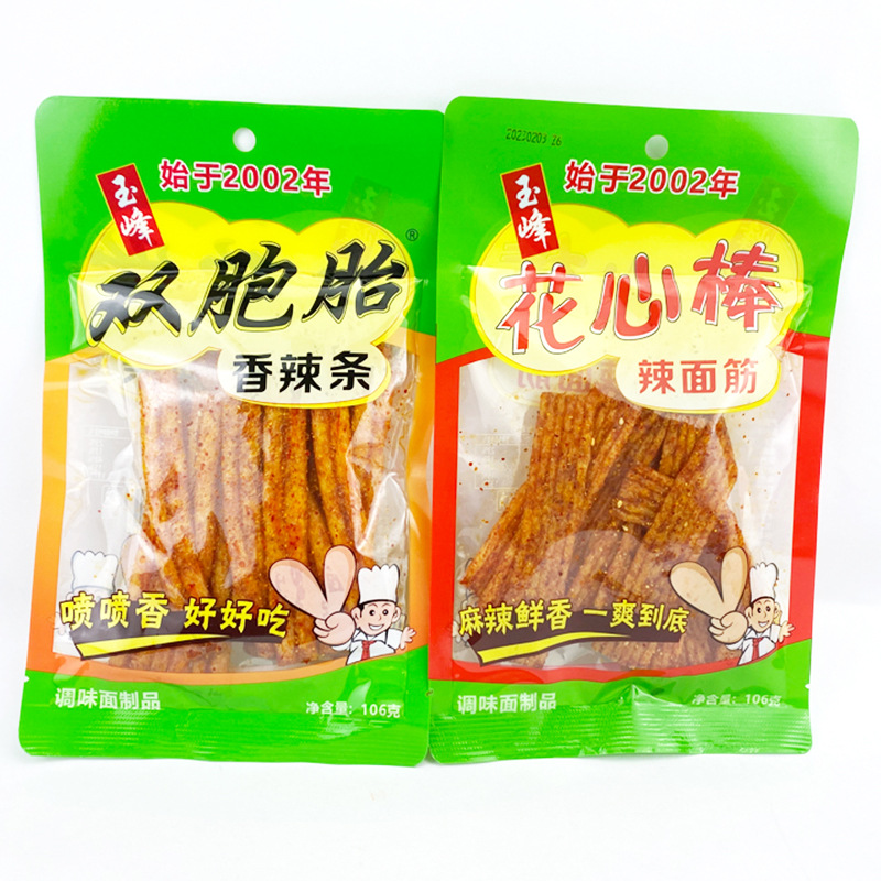 Double Twin Peak Flower Heart Bar 158g, Hunan Childhood Nostalgia Spicy & Hot Snack Spicy Stick