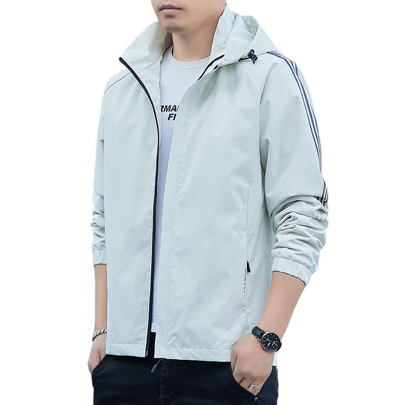 Primavera y otoño chaqueta de los hombres 2024 estilo coreano moda Suelta todo partido casual chaqueta de los hombres simple con capucha superior al por mayor