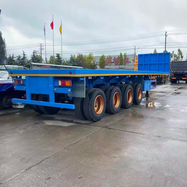 Export to Africa Heavy-Duty Container Flatbed Semi-Trailer Skeleton Trailer 40Tf20Tf Flatbed Transport Trailer