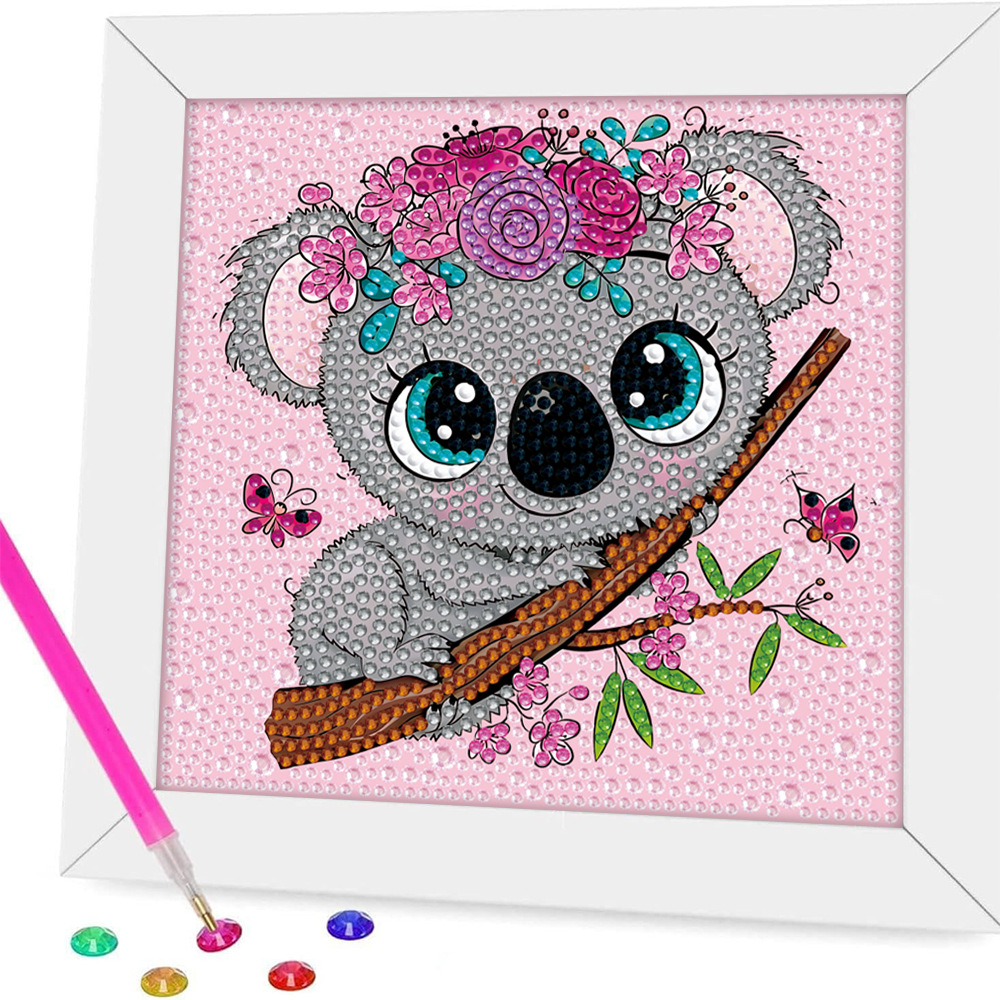 Transfronterizo Amazon nuevo dibujo de diamante infantil diy niña juguetes hechos a mano animal diamante dibujos animados pegatinas