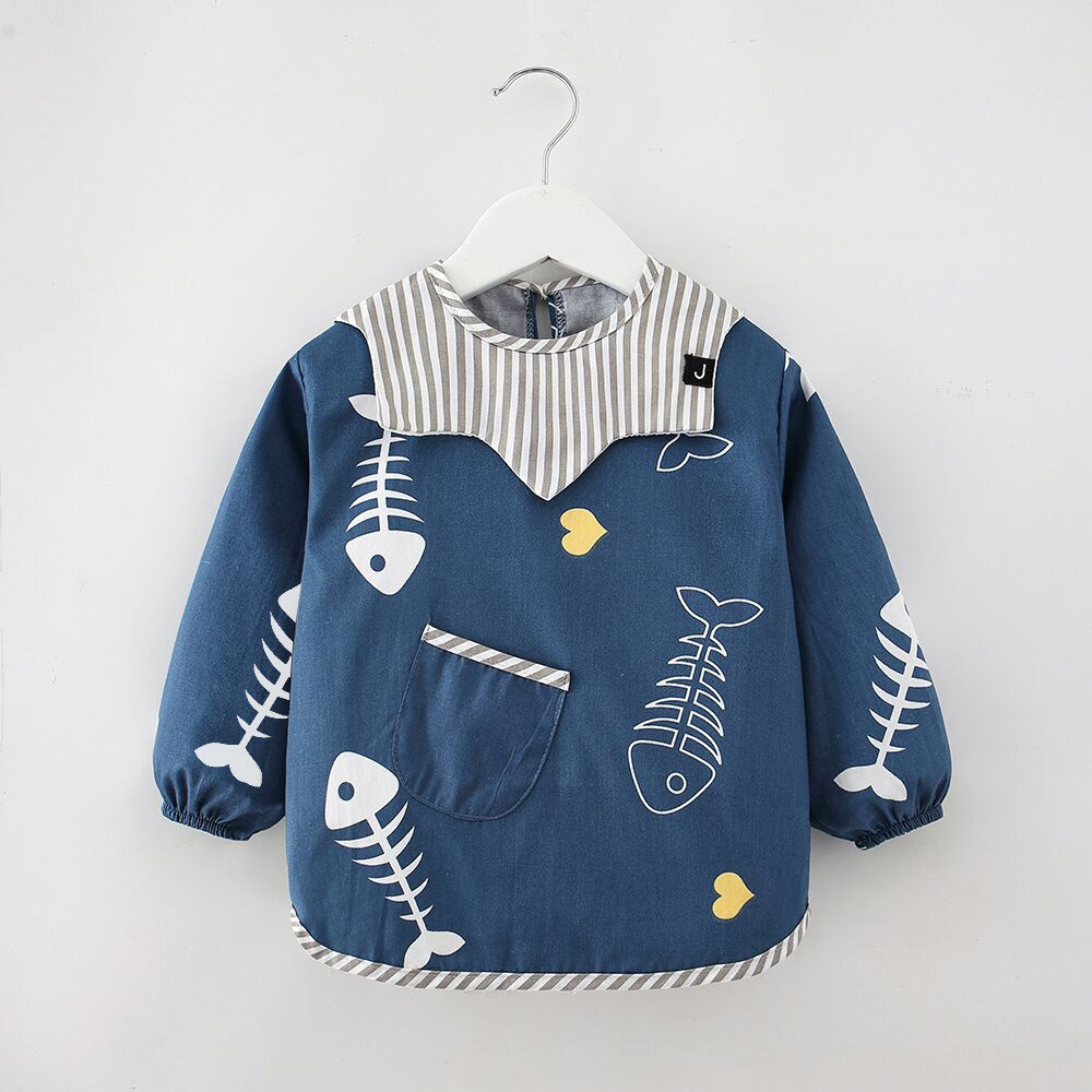 Abrigo de algodón puro para niños impermeable otoño e invierno Bebé de manga larga bebé anti-vestirse comer ropa protectora delantal blusa Nuevo