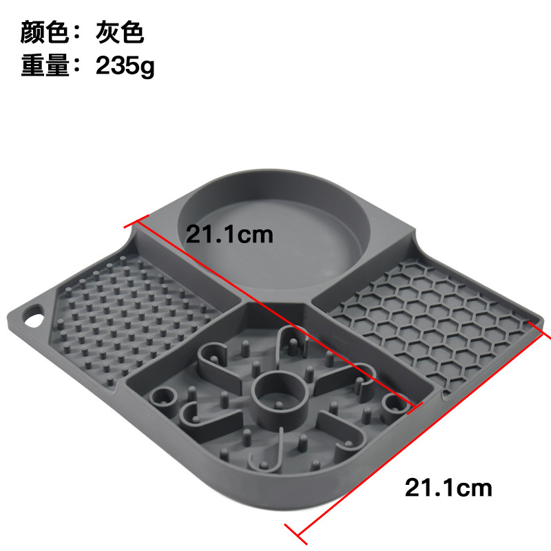 Los fabricantes transfronterizos Pet Bowl lamiendo estera gato tazón para mascotas vajilla mantel de silicona para mascotas tazón de comida lenta