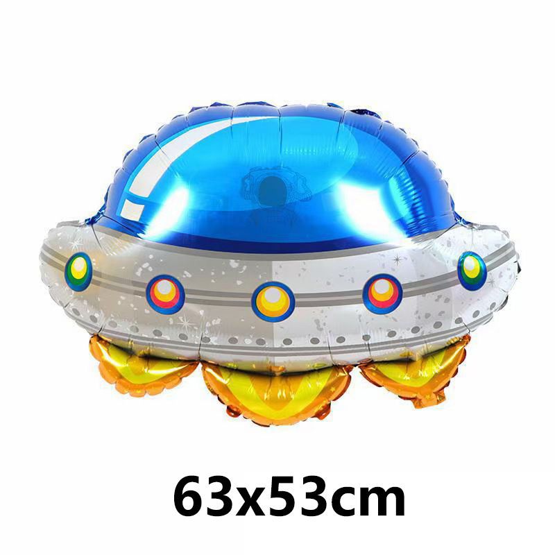 Serie espacial globo de película de aluminio cohete astronauta robot niño bebé cumpleaños fiesta decoración globo