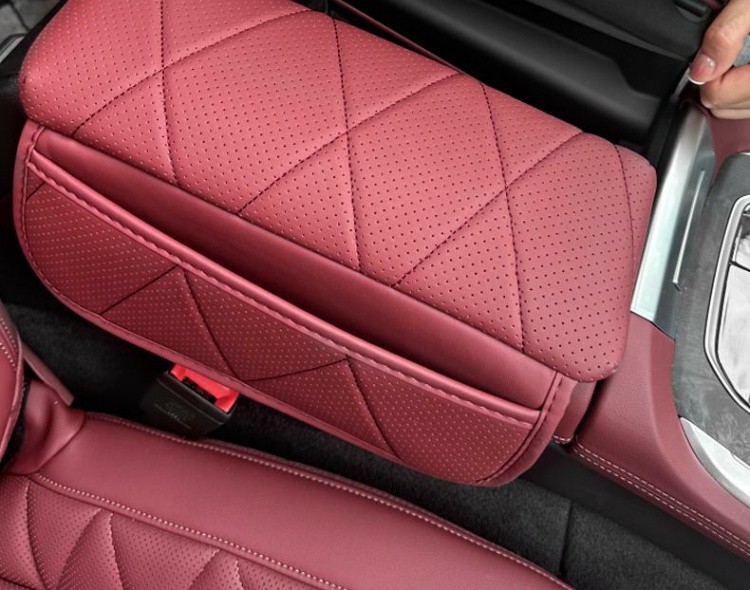 hU7 BMW X5L Armrest Box Pad X5/X7 Special Central Heightening Pad Protective Cover Armrest Box Leather Cover Car Interior
