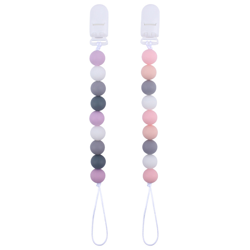 Suministros para bebés Cadena de chupete creativo bebé silicona mordedura molar anti-gota cadena dos conjuntos