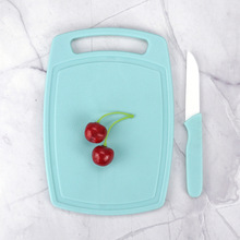 塑料菜板套装 便携辅食切水果塑料菜板2件套小号塑料菜板带陶瓷刀