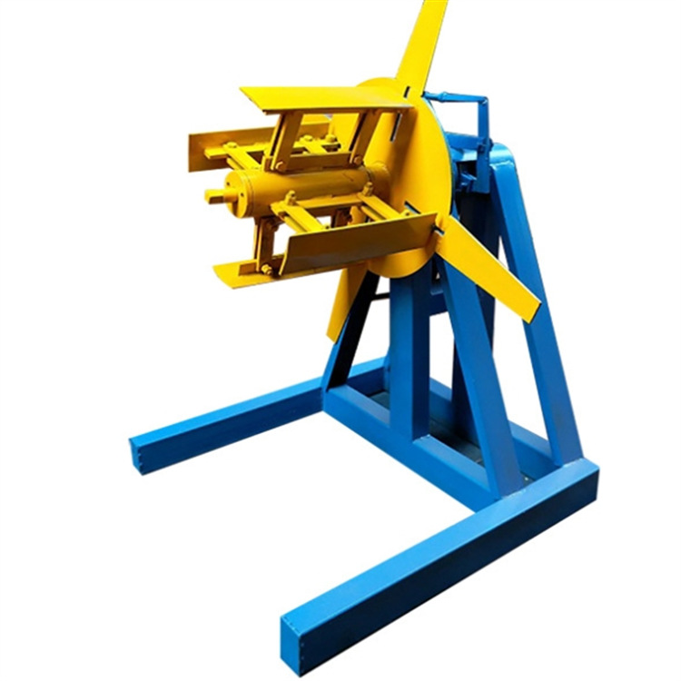 Estante de bobina de acero de color 1 M 7T soporte de bobina de tensión manual bobina galvanizada con freno modelo de coche con excelente precio