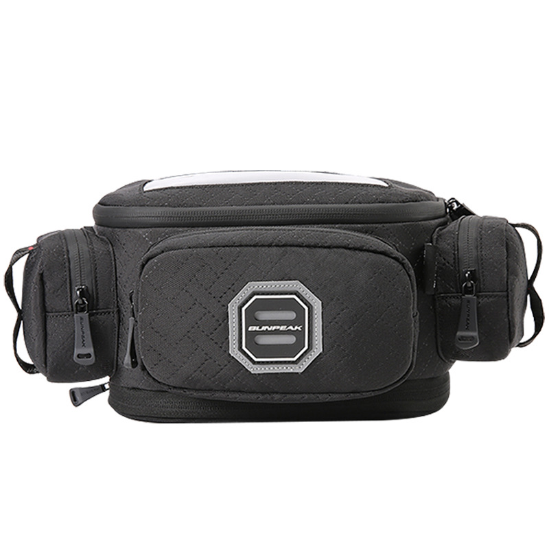 Bolsa de pantalla táctil de navegación al aire libre multifuncional para motocicleta eléctrica bolsa colgante delantera portátil de almacenamiento oblicuo bolsa de cintura para montar