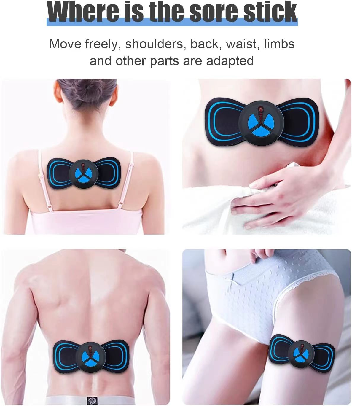 New smart EMS mini cervical massage patch portable massager low frequency pulse shoulder and neck massager