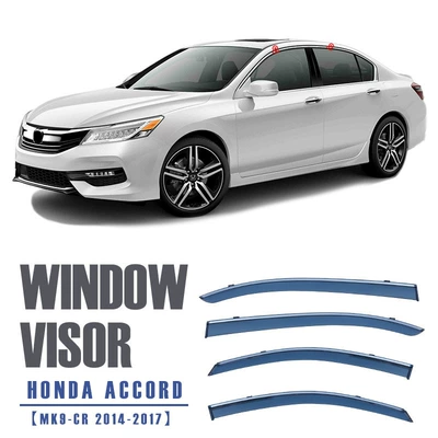 Window Visor, Side, Rain shield - standard-packing-without-logo-accord-accord-mk9-cr-2014-2017-with-bright-strips-rain-shield