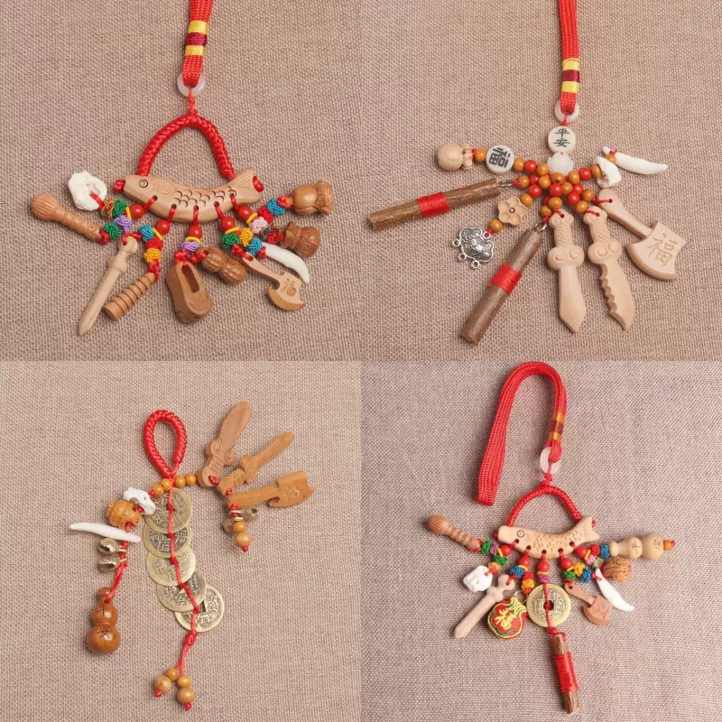 东南枝孕妇婴儿宝宝外出行原木桃木剑狗牙新生儿童东南桃木枝挂件