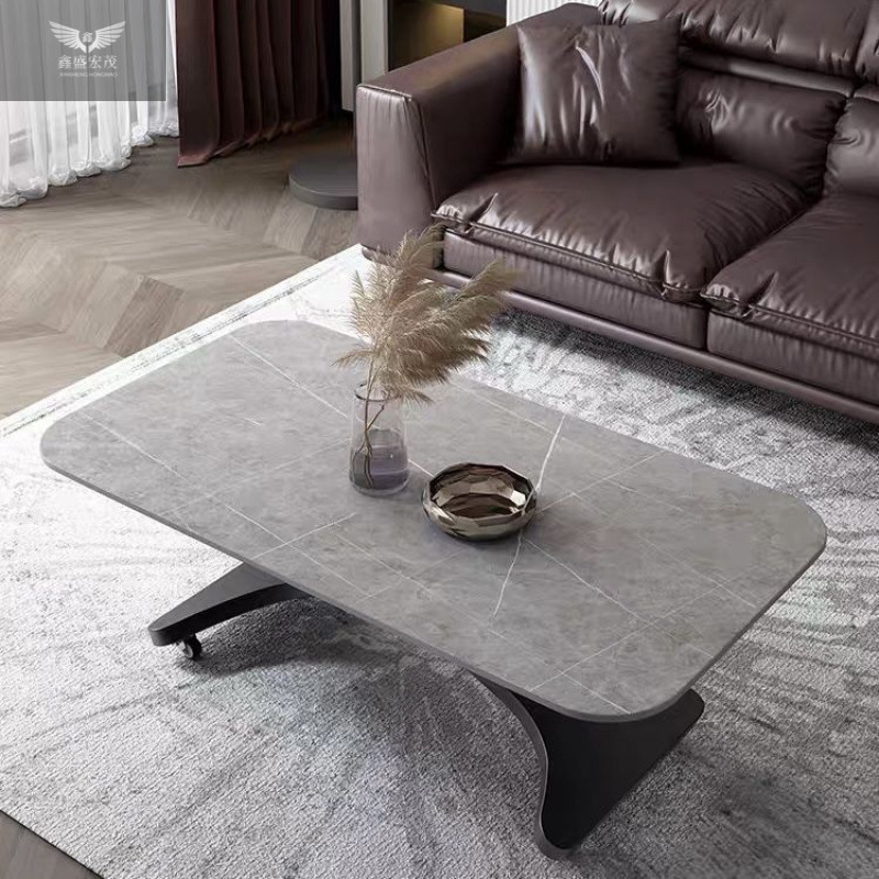 Mesa de centro elevadora, mesa de comedor, apartamento pequeño de doble propósito, mesa de centro de pizarra minimalista italiana multifuncional, sala de estar, hogar integrado