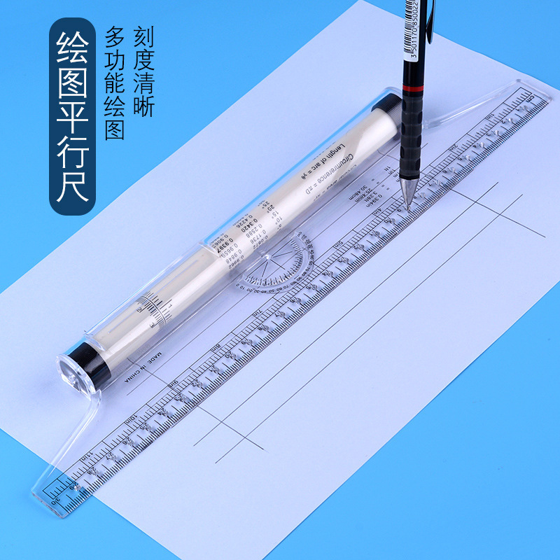 30cm de ángulo paralelo regla rodante regla de balance rodante regla multifunción de diseño de dibujo regla de dibujo herramienta