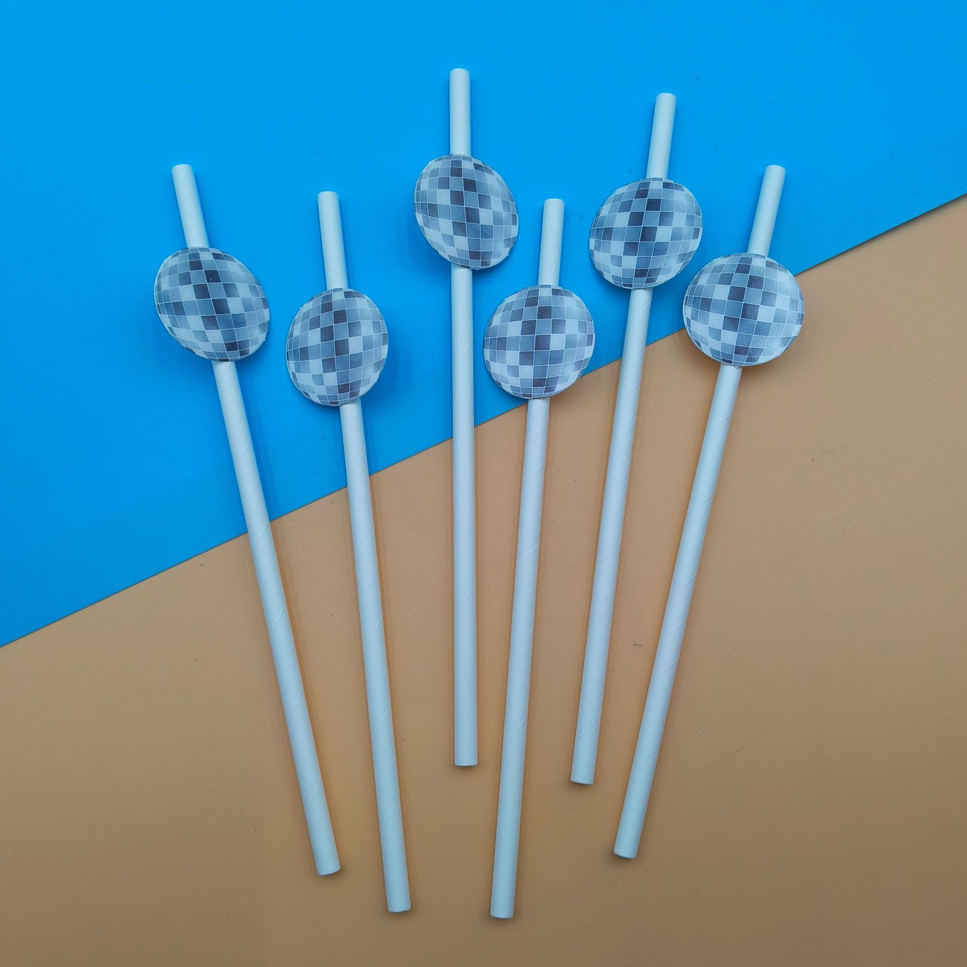 fiesta de bodas Disco desechable degradable mesa de postre pastel cóctel fiesta decoración papel paja