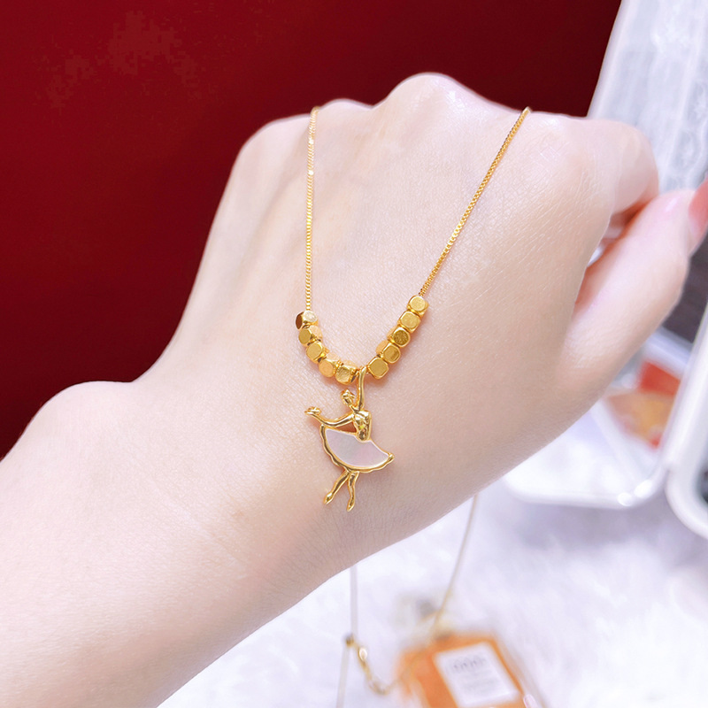 INS nueva aleación de cobre collar de las mujeres ZIRCON gato dulce baile moda todo partido imitación oro joyería suministro de la fábrica