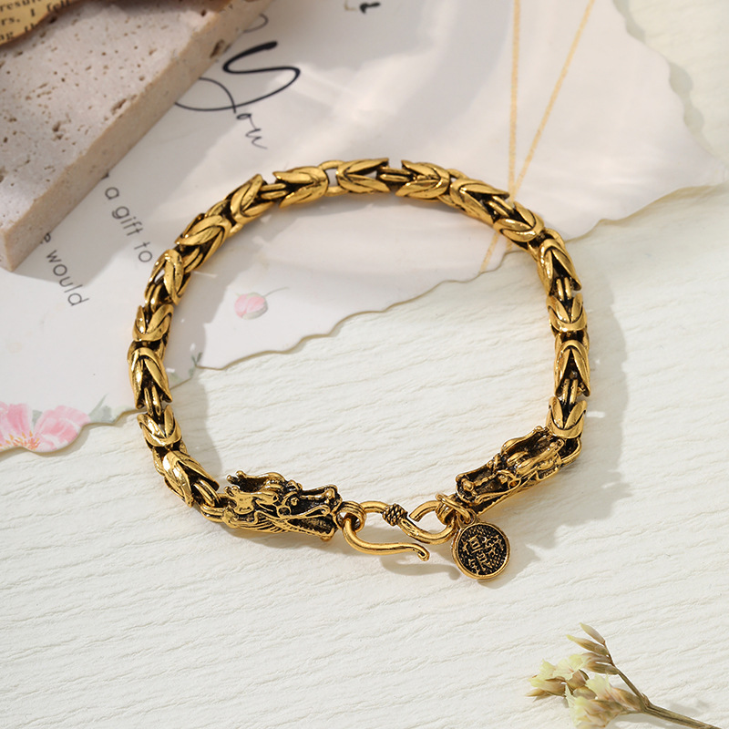 Yun Brocade cross-border ventas vintage pulsera de dragón hip hop personalidad masculina pulsera tótem hip hop punk fabricantes exclusivos