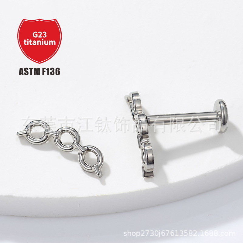 Pointed titanium steel lip stud product view