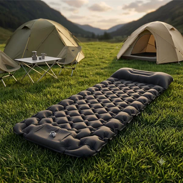 Cross-Border Outdoor Tpu Inflatable Mat, Individual Hiking Gear, Camping Mat, Nap Mat, Foot-Press Portable Type