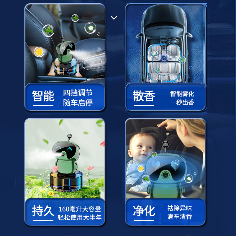 Robot Car Intelligent Aromatherapy Machine Men's Car Car Perfume Holder Internet Celebrant Car Fragrance Advanced Aromatherapy