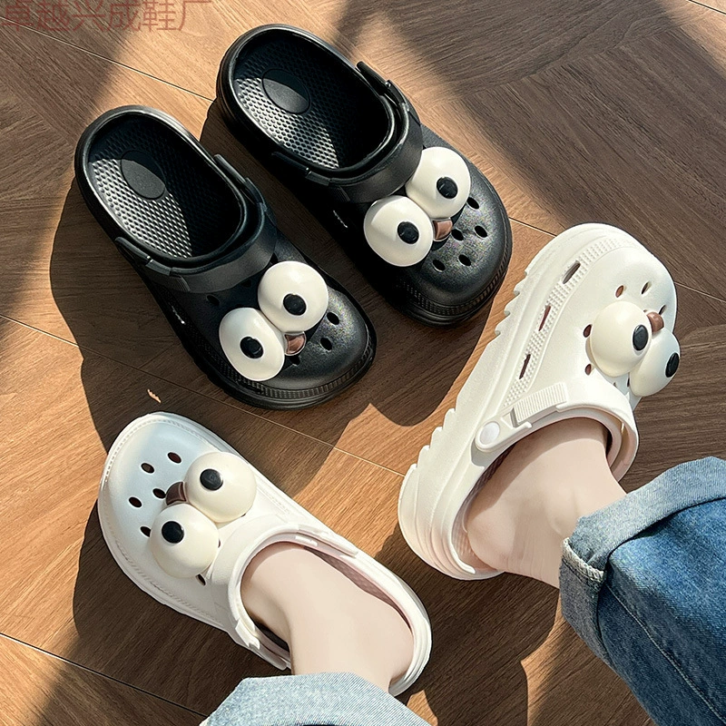 Туфли с дырками на толстой подошве женские летние носки 2024 новые нескользящие пляжные туфли