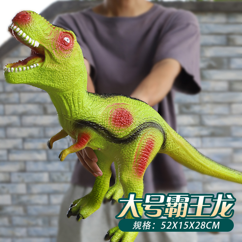 Modelo de dinosaurio de goma suave de gran tamaño para niños y niños, falciformes, brachiosaurios, triceratosaurios, juguetes de montaje