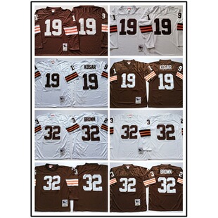 Cross-border American Rugby Suit Cleveland Browns Hall of Fame No.32 19#MN Vintage Jersey Sportswear