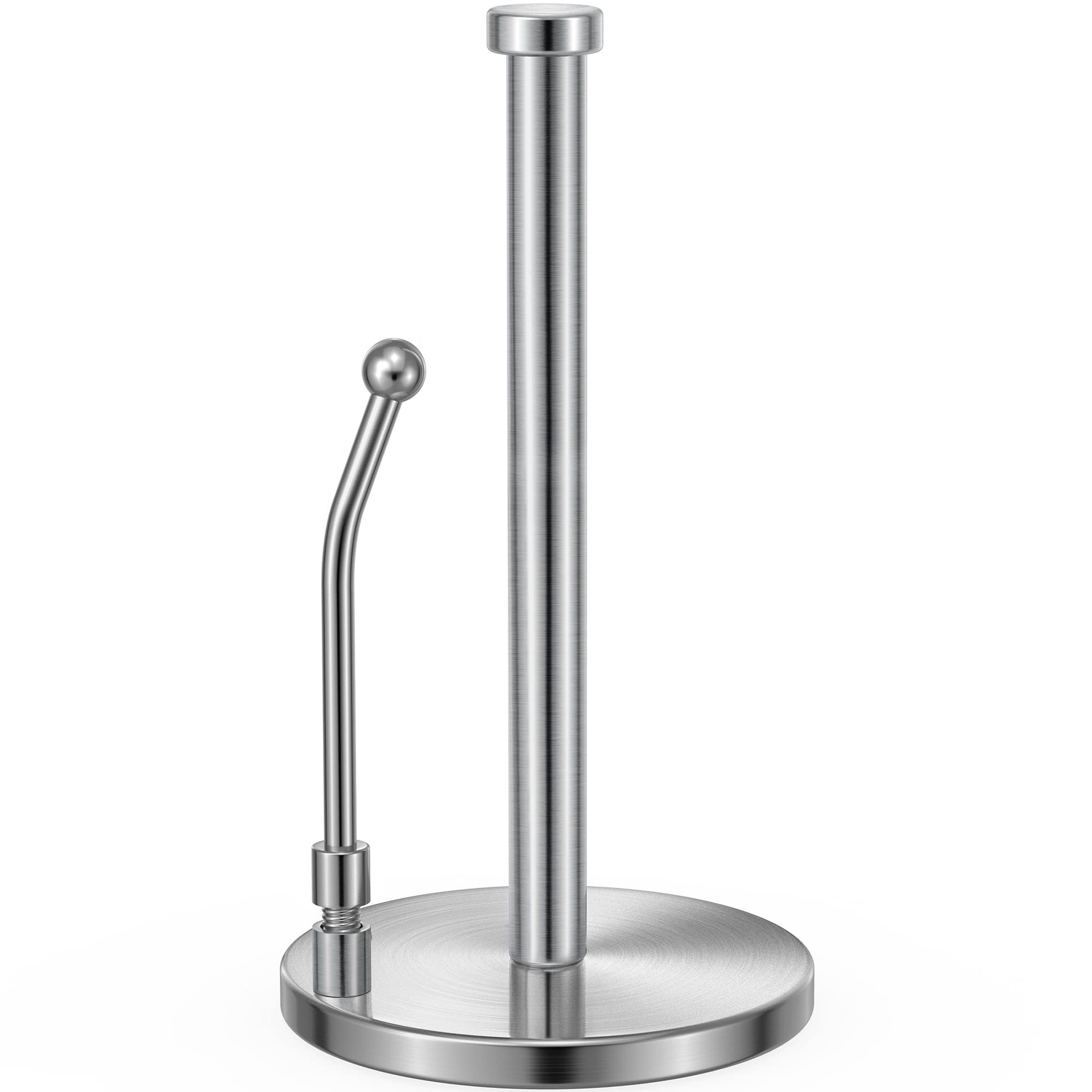 Soporte de toalla de papel de cocina, soporte de acero inoxidable de trapo perezoso de bambú para el hogar, estante vertical de papel enrollado sin perforaciones creativo