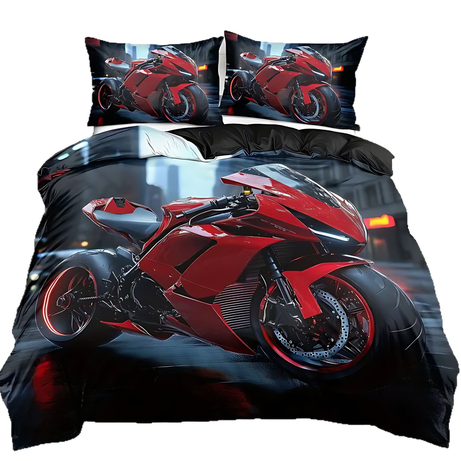 TEMU / JIT cross-border cool motocicleta impresión digital HD colcha suave colcha colcha