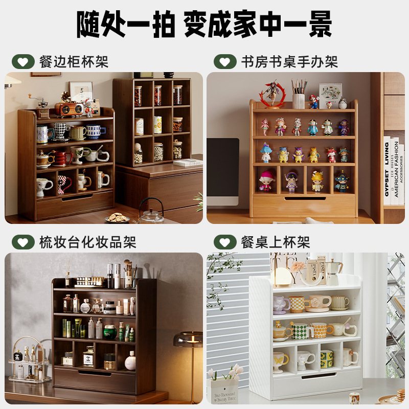 Estante de taza de madera Estante de mesa de comedor Estante de comedor Taza de agua Taza de té Estante de almacenamiento de taza de café Estante de exhibición