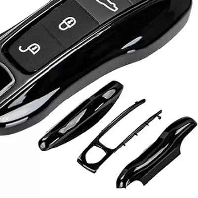 Cayenne Key Cover Modification: Car key bag - piano-black
