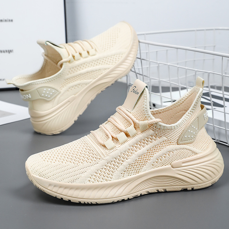 Zapatos de mujer, suela suave, pies no cansados, zapatos de suela gruesa de verano, zapatos deportivos voladores transpirables, zapatos casuales cómodos, zapatos, todo fósforo para mujeres